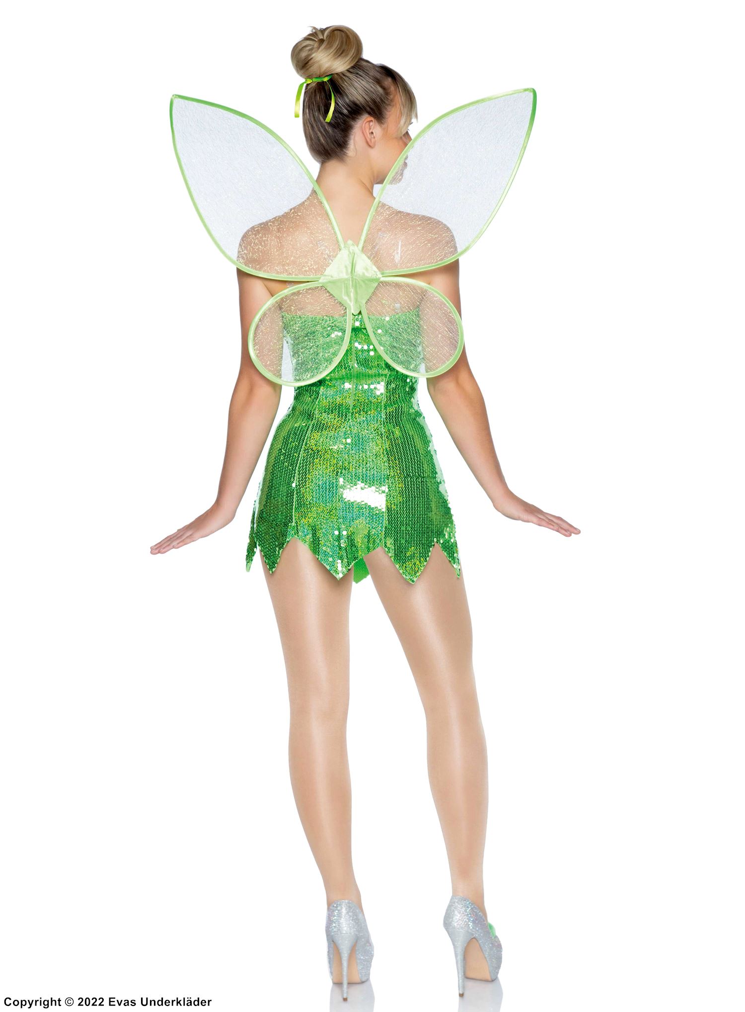 Tinkerbell, costume dress, sequins, transparent straps